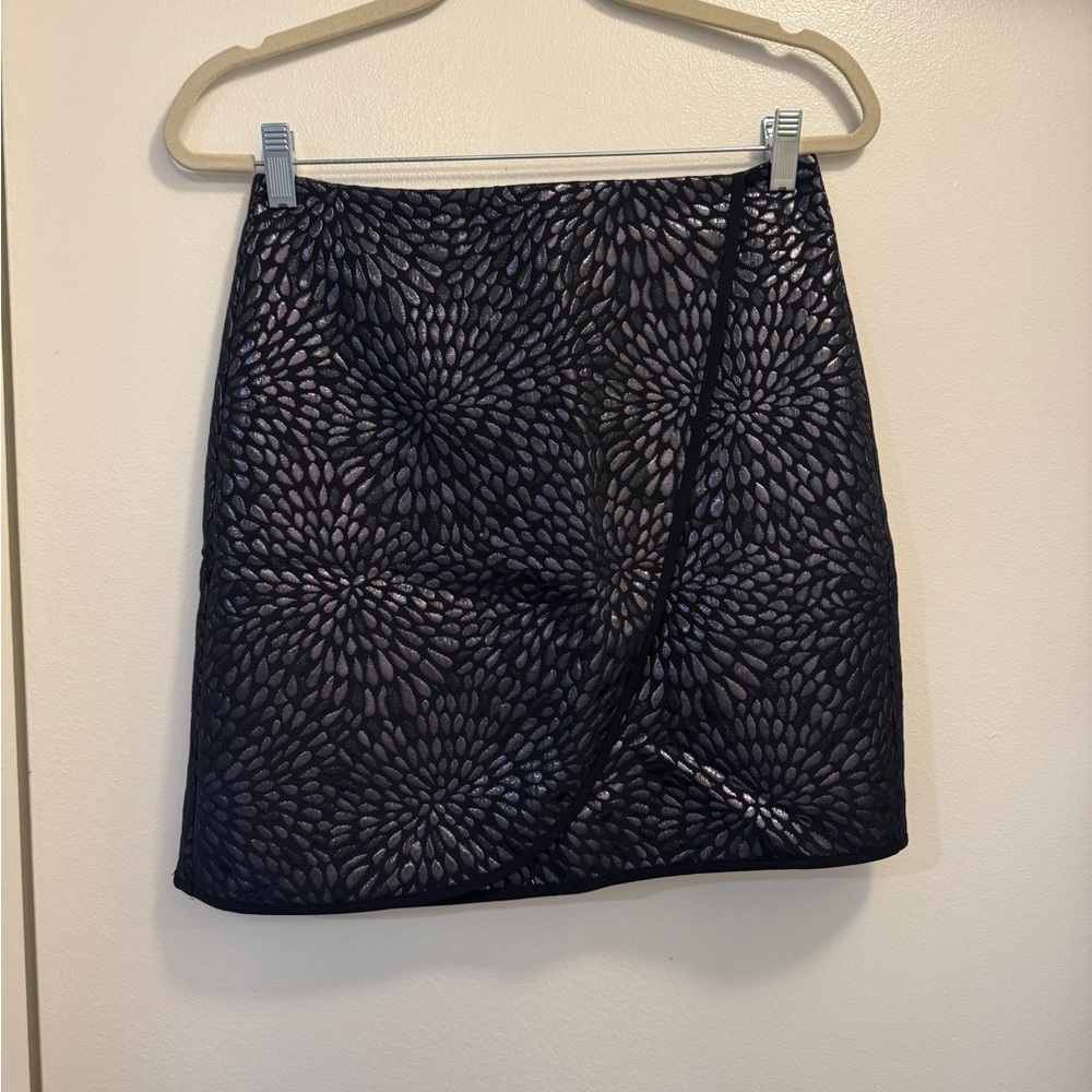 LOFT Black Textured Mini Skirt